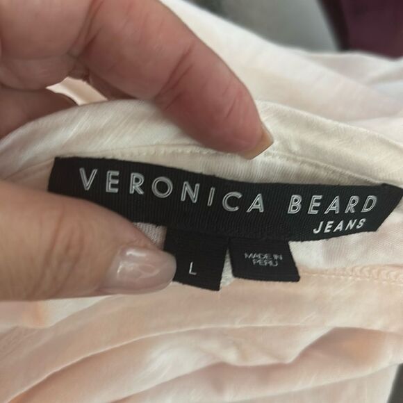 Veronica Beard jeans ruffle T-shirt, L - Picture 9 of 10